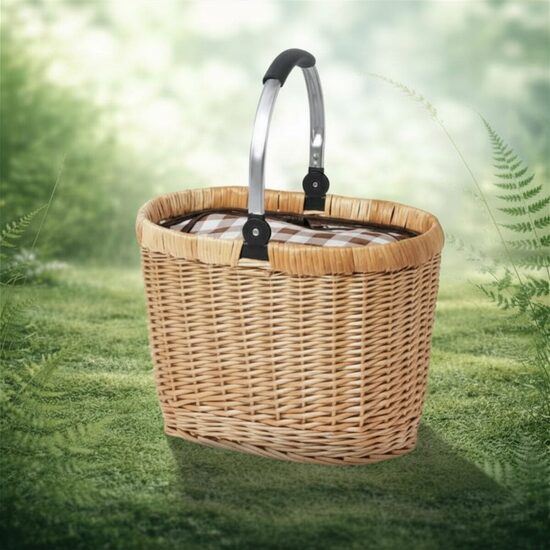 Piknika grozs ar alumīnija rokturi